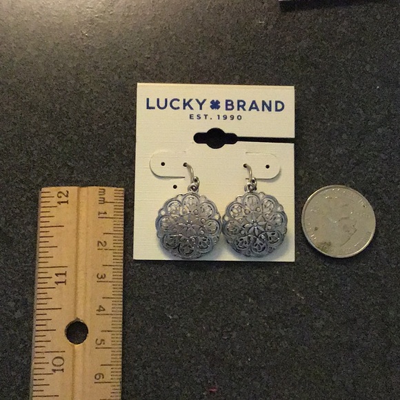 NEW silver medallion drop earrings - Picture 5 of 7